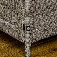 PawHut Rattan Dog Crate Cage, Dog Kennel Furniture with Soft Washable Cushion and Lockable Door for Small Sized Dogs, Gray(m-9)