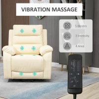 HOMCOM Electric Power Lift Chair for Elderly with Massage, Oversized Living Room Recliner with Remote Control, and Side Pockets, Beige(m-6)