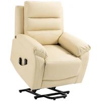 HOMCOM Electric Power Lift Chair for Elderly with Massage, Oversized Living Room Recliner with Remote Control, and Side Pockets, Beige(m-1)