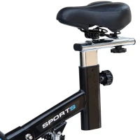 Soozier Stationary Exercise Bike Indoor Cardio Workout Cycling Bicycle w/ Heart Pulse Sensor & LCD Monitor 28.6lb Flywheel Adjustable Resistance(m-8)