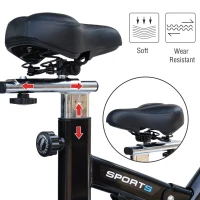 Soozier Stationary Exercise Bike Indoor Cardio Workout Cycling Bicycle w/ Heart Pulse Sensor & LCD Monitor 28.6lb Flywheel Adjustable Resistance(m-6)