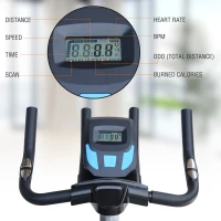 Soozier Stationary Exercise Bike Indoor Cardio Workout Cycling Bicycle w/ Heart Pulse Sensor & LCD Monitor 28.6lb Flywheel Adjustable Resistance(m-4)