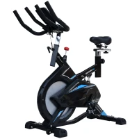 Soozier Stationary Exercise Bike Indoor Cardio Workout Cycling Bicycle w/ Heart Pulse Sensor & LCD Monitor 28.6lb Flywheel Adjustable Resistance(m-2)