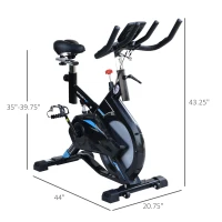 Soozier Stationary Exercise Bike Indoor Cardio Workout Cycling Bicycle w/ Heart Pulse Sensor & LCD Monitor 28.6lb Flywheel Adjustable Resistance(m-3)