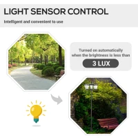 Outsunny Outdoor Lamp Post Lights, Triple Head Solar Powered Lamp, Street Vintage Solar Post Lamp, for Backyard, Garden Pathway, Driveway, 72 Inches(m-4)