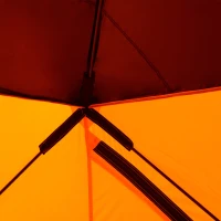 Outsunny 2-4 Person Pop-up Ice Fishing Tent Portable Ice Fishing Shelter with Ventilation Windows and Carrying Bag Hub Fish Shelter, Orange(m-8)