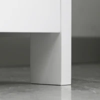 kleankin Tall Bathroom Storage Cabinet, Free Standing Bathroom Cabinet Slim Side Organizer w/ 3-Tier Open Shelf, Door, and Drawer, White(m-10)