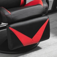 HOMCOM Gaming Recliner, Racing Style Video Gaming Chair with Adjustable Backrest and Footrest, High Back 360 Degree Swivel Computer Chair with Lumbar Support and Headrest, Red(m-13)