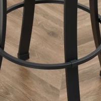 HOMCOM Bar Stools Set of 2, Vintage Barstools with Footrest and Microfiber Cloth, 29 Inch Bar Height Stool with Powder-Coated Steel Legs for Kitchen and Dining Room, Brown(m-9)