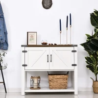 HOMCOM 2-Door Free Standing Sideboard Console Table with Bottom Shelf, Entryway, Oak(m-2)