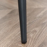 HOMCOM Mid-Century Dining Chairs Set of 2, Upholstered Accent Chairs, Armless Kitchen Chairs with Steel Legs for Living Room, Grey(m-9)