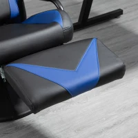 HOMCOM Gaming Recliner, Racing Style Video Gaming Chair with Adjustable Backrest and Footrest, High Back 360 Degree Swivel Computer Chair with Lumbar Support and Headrest, Blue(m-12)