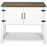 HOMCOM 2-Door Free Standing Sideboard Console Table with Bottom Shelf, Entryway, Oak(m-12)