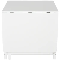 HOMCOM 59"L Expandable Foldable Dining Table with 2 Drawers & Bottom Storage Shelf, For Kitchken Dining Furniture, White(m-7)