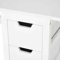 HOMCOM 59"L Expandable Foldable Dining Table with 2 Drawers & Bottom Storage Shelf, For Kitchken Dining Furniture, White(m-9)