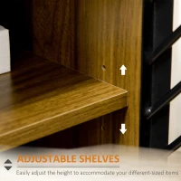 HOMCOM Industrial Sideboard Buffet Cabinet, Kitchen Cabinet, Coffee Bar Cabinet with Metal Doors and Adjustable Shelves for Living Room, Entryway, Dark Walnut(m-7)