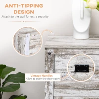 HOMCOM Sideboard Buffet Kitchen Sideboard Cabinet with Five Drawers Two Door Cabinets Adjustable Shelf for Living Room White(m-6)