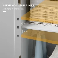kleankin Bathroom Cabinet Organizer, Freestanding Small Storage Cabinet with Drawer and Adjustable Shelf for Living Room, or Entryway, White(m-5)