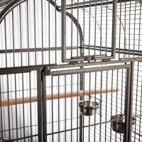 PawHut 63-inch Large Bird Parrot Cage Rolling Cockatiel Finch Macaw Aviary Cage Open Play Top with 2 Perch 3 Stainless Steel Cup Pet Furniture(m-6)
