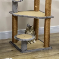 PawHut 48" Fun Cat Tree with Scratching Posts, Small Cat Tower for Indoor Cat Furniture, Cat Tunnel Bed Activity Center Climbing Toy(m-9)