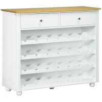 HOMCOM Modern Wine Storage Cabinet with Drawers, White(m-1)