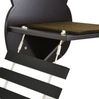 PawHut Wall-Mounted Cat Tree Climbing Playground with Curved Platform, Cozy House, Bridge, Stairs, and Perch - Modern Cat Tree for Climbing, Playing, Coffee Brown(m-6)