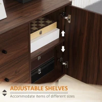 HOMCOM Retro Sideboard with 2 Cabinets 3 Drawers, Buffet Table, Brown(m-5)