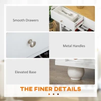 HOMCOM Modern Wine Storage Cabinet with Drawers, White(m-5)