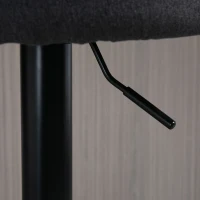 HOMCOM Modern Upholstered Adjustable Barstools with Swivel Seat, Linen Touch Fabric, Steel Frame, Footrest, ‎Gray(m-9)