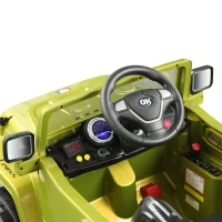 Aosom 12V Kids Electric Ride On Car Toy Truck with Remote Control 2 Speeds Lights MP3 LCD Power Indicator, Green(m-9)