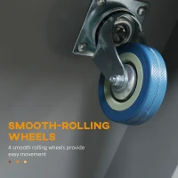 HOMCOM Rolling Kitchen Island Cart - Grey, with Cabinets & Drawers, Spacious Worktop - Ideal for Storage & Meal Prep(m-5)