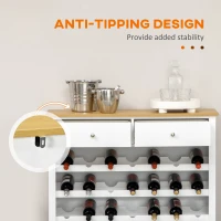 HOMCOM Modern Wine Storage Cabinet with Drawers, White(m-6)