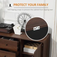 HOMCOM Retro Sideboard with 2 Cabinets 3 Drawers, Buffet Table, Brown(m-7)