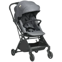 Qaba Lightweight Baby Stroller w/ 360° Reversible Seat, Toddler Travel Stroller w/ One Hand Fold, Grey(m-1)