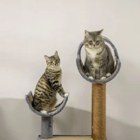 PawHut 48" Fun Cat Tree with Scratching Posts, Small Cat Tower for Indoor Cat Furniture, Cat Tunnel Bed Activity Center Climbing Toy(m-7)