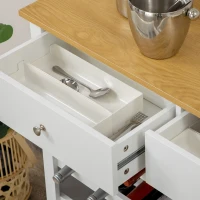 HOMCOM Modern Wine Storage Cabinet with Drawers, White(m-9)