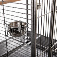 PawHut 63-inch Large Bird Parrot Cage Rolling Cockatiel Finch Macaw Aviary Cage Open Play Top with 2 Perch 3 Stainless Steel Cup Pet Furniture(m-8)