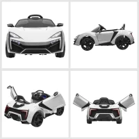 Aosom Ride On Car for Kids  6V Electric Ride-On Car with Parental Remote Control, 2 Speeds, LCD power indicator, Seat Belt (White)(m-7)