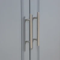 HOMCOM Rolling Kitchen Island Cart - Grey, with Cabinets & Drawers, Spacious Worktop - Ideal for Storage & Meal Prep(m-7)