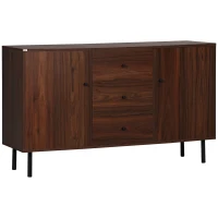 HOMCOM Retro Sideboard with 2 Cabinets 3 Drawers, Buffet Table, Brown(m-1)