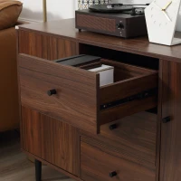 HOMCOM Retro Sideboard with 2 Cabinets 3 Drawers, Buffet Table, Brown(m-10)