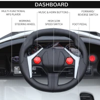 Aosom Ride On Car for Kids  6V Electric Ride-On Car with Parental Remote Control, 2 Speeds, LCD power indicator, Seat Belt (White)(m-5)