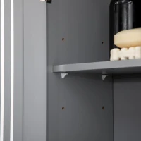 kleankin Modern Bathroom Cabinet, Wall Mounted Medicine Cabinet, Storage Organizer with 2 Door Cabinet and Shelf, Grey(m-10)