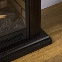 HOMCOM 31" Electric Fireplace with Dimmable Flame Effect and Mantel, Freestanding Space Heater with Log Hearth and Remote Control, 1400W, Brown(m-8)