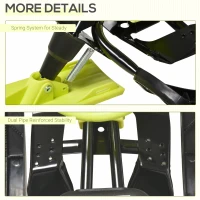 Outsunny Kids Snow Sled, Ski Sled Slider Board,  Racer Snowmobile, with Foot Break, Pull Rope, Steering Wheel, for Downhill and Uphill, Age 5 & up, Gift for Boys & Girls(m-7)