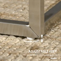 HOMCOM Square Coffee Table with Faux Marble Tabletop, Low Table for Sitting on The Floor, Stainless Steel Frame for Living Room, White(m-6)