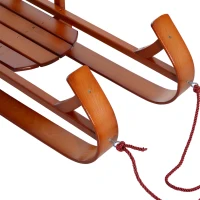 Qaba Baby Sleigh Snow Sled Children Wooden Sledge Ski Sliding(m-6)