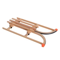 HOMCOM Baby Sleigh Wooden Snow Sled Folding Ski Sliding Outdoor Sport(m-5)