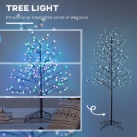 HOMCOM 6 ft. Artificial Tree Light with 180 Color Changing LED Lights for Home Parties, Indoor and Covered Outdoor Use(m-6)