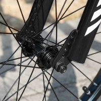 Aosom Youth Scooter Adjustable Height, Front Rear Dual Brakes, Inflatable Wheels 20-Inch 16-Inch, for 10+ Years, Black(m-10)